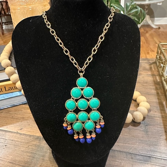 Banana Republic Jewelry - 32” BR Goldtone and Turquoise Necklace